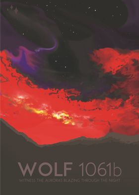 Wolf 1061b - Vintage Space Travel Poster