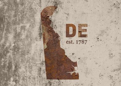 Delaware State Founded Date Rusty Map Series No 24