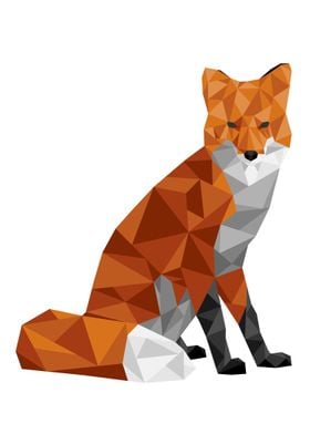 Geometric Fox Sitting