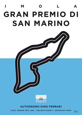 My F1 IMOLA Track Minimal Poster