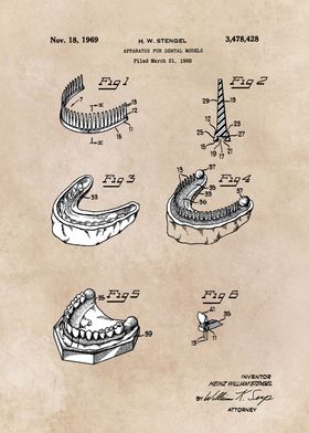 patent art Stengel 1969 Apparatus for dental model