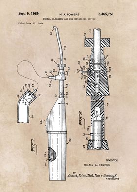 patent art Powers 1969 Dental cleaning 