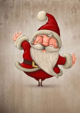 Santa Claus joyful hugs