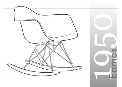 Hand Drawn Eames 1950 RAR Chair