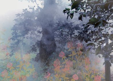 magic mist with ghostly flowers