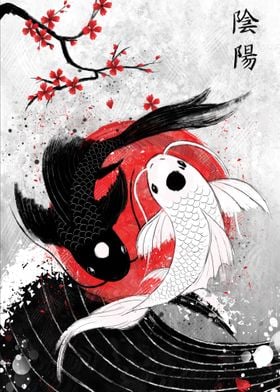 Koi Fish Yin Yang RubyArt