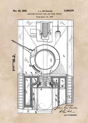 patent art Reynolds 1943 Military Tank