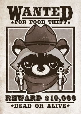 wanted racoon for food theft