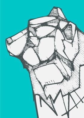 Polar bear hand drawn illustration