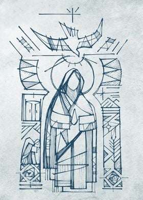 Virgin Mary, Holy Spirit and symbols