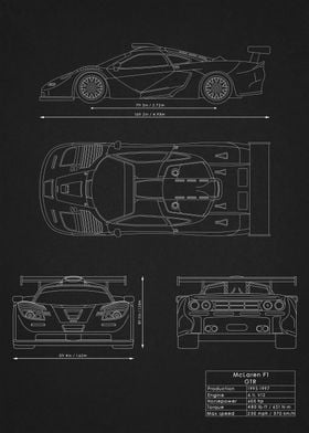 McLaren F1 GTR Blueprint