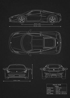 Ferrari 458 Blueprint