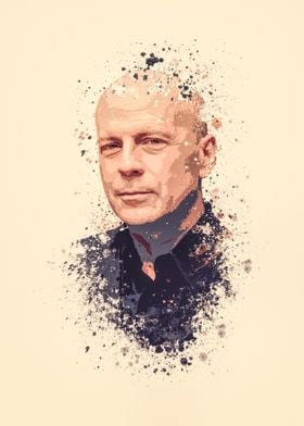 Bruce Willis splatter painting