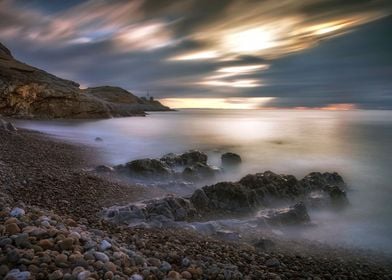 Bracelet Bay and Mumbles lighthouse