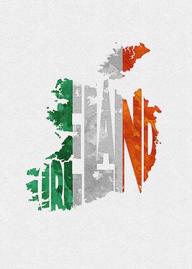 Ireland Map Flag