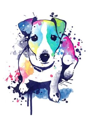 watercolor dog - jack russell terrier