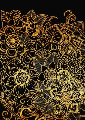 Floral Doodle Gold G523