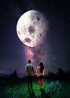 Under The Same Moon Poster By Seam Less Displate