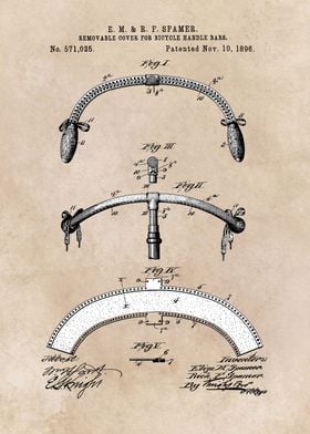 patent art Spamer 1896 Removable cover for bicycle