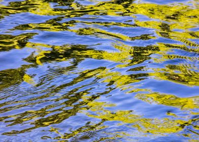 Abstract Ripples of Gold and Blue