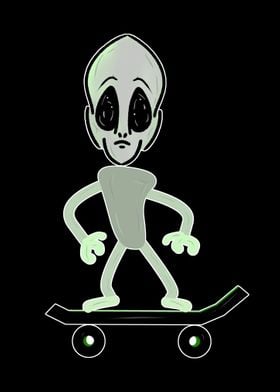 Alien on a Skateboard 