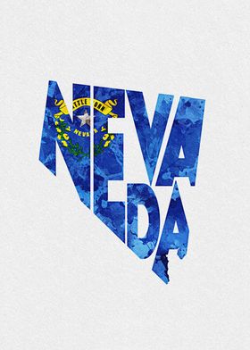 Nevada Map Flag