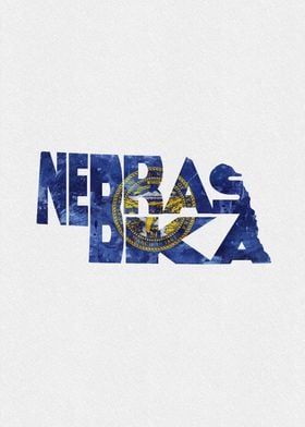 Nebraska Map Flag