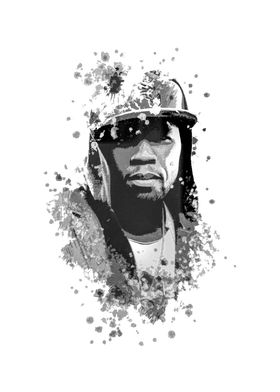 50 Cent splatter painting