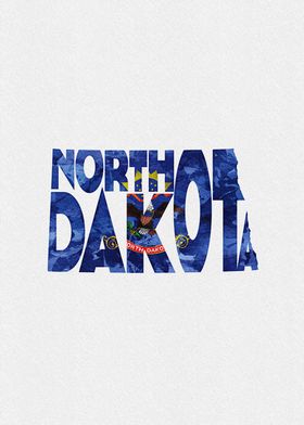 North Dakota Map Flag