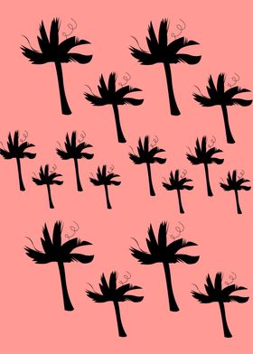 Design pink palms exotic displate
