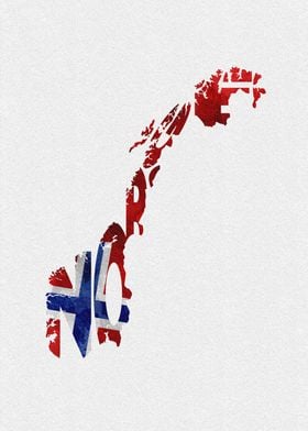 Norway Map Flag Typography