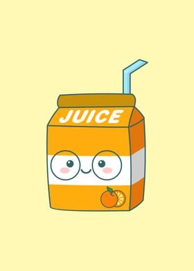 Kawaii Orange Juice' Poster by Ana Villanueva | Displate
