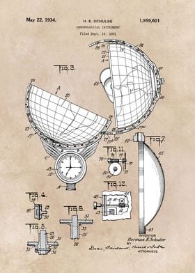 patent art Schulse 1934 Chronological instrument