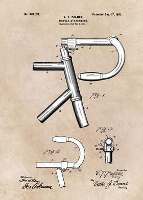 patent art Palmer 1901 Bicycle attachment