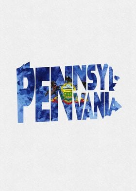 Pennsylvania Map Flag