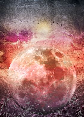 MOON under MAGIC SKY IV. Conceptual Art Work.