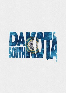 South Dakota Map Flag