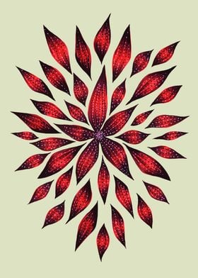Abstract Red Flower Doodle    