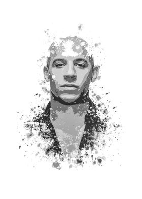 Vin Diesel splatter painting
