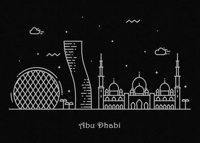 Abu Dhabi Skyline Black