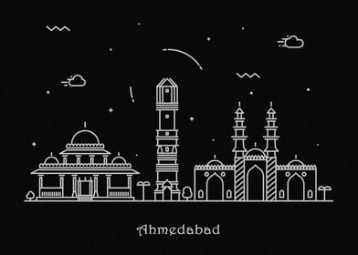 Ahmedabad Skyline Minimal