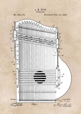 patent art Roos 1895 Autolyre