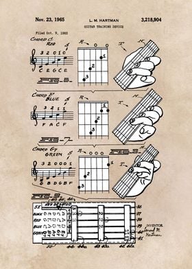 patent art Hartman 1965 Guitar training device