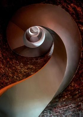 Spiral staircase in the old lighthouse