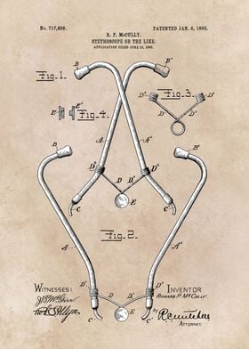 patent art McCully 1903 Stethoscope or the like