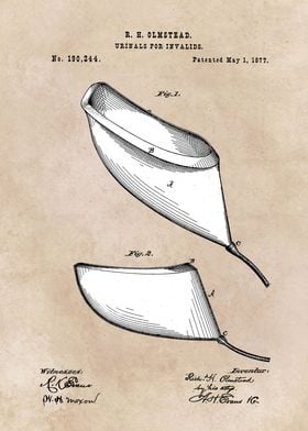 patent art Olmstead 1877 Urinals for invalids