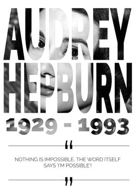 Audrey Hepburn with quote remembering her life