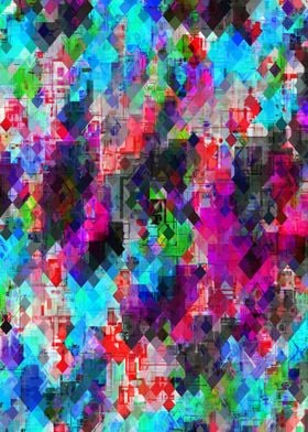 psychedelic geometric square pattern pixel abstrac