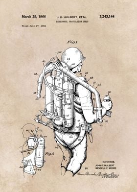 patent art Hulbert 1966 Personnel propulsion unit