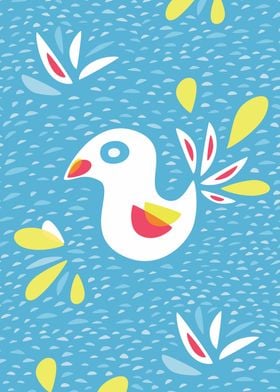 Abstract Bird In Spring